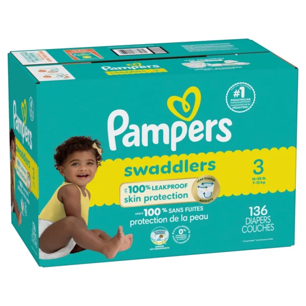 👶 pampers swaddlers sensitive disposable diapers – size 3 (136 count)