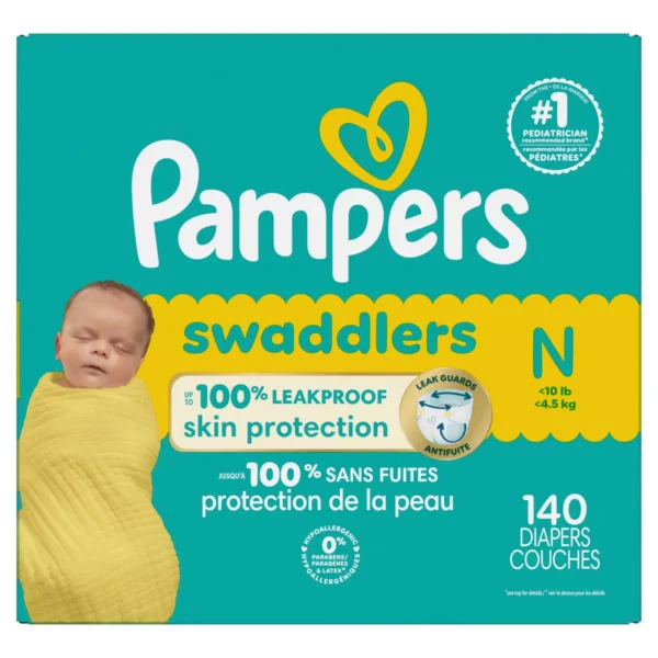 👶 pampers swaddlers sensitive disposable diapers – newborn (140 count)