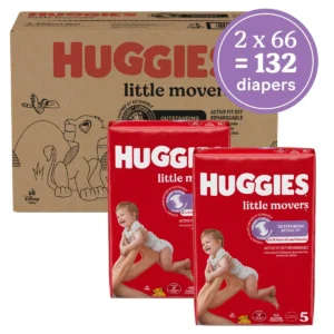 👶 huggies little movers baby disposable diapers – size 5 (135 count)