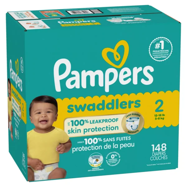 👶 pampers swaddlers sensitive disposable diapers – size 2 (148 count)