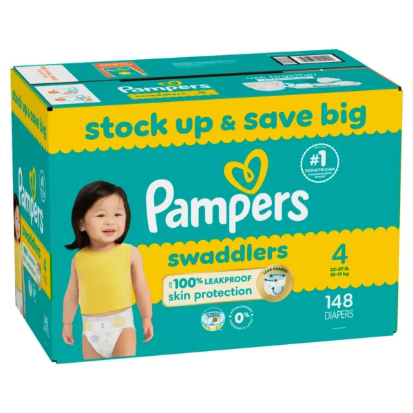 👶 pampers swaddlers sensitive disposable diapers – size 4 (148 count)