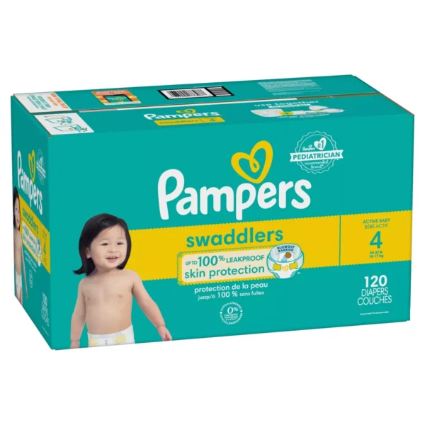 👶 pampers swaddlers sensitive disposable diapers – size 4 (120 count)