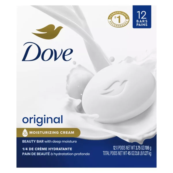 🧼dove beauty white moisturizing beauty bar soap 12 bars