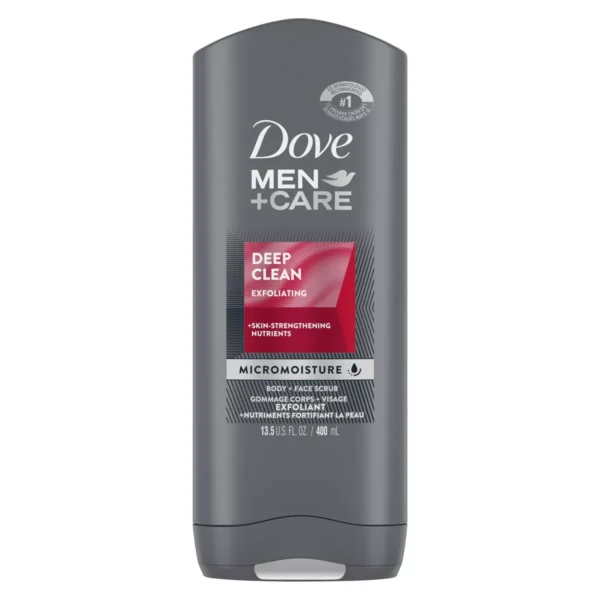 🧴dove body and face wash exfoliating deep clean, 13.5 oz