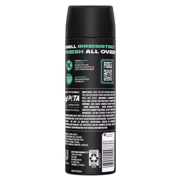 🧴 axe apollo all day fresh deodorant body spray – aluminum free (5.1 oz)