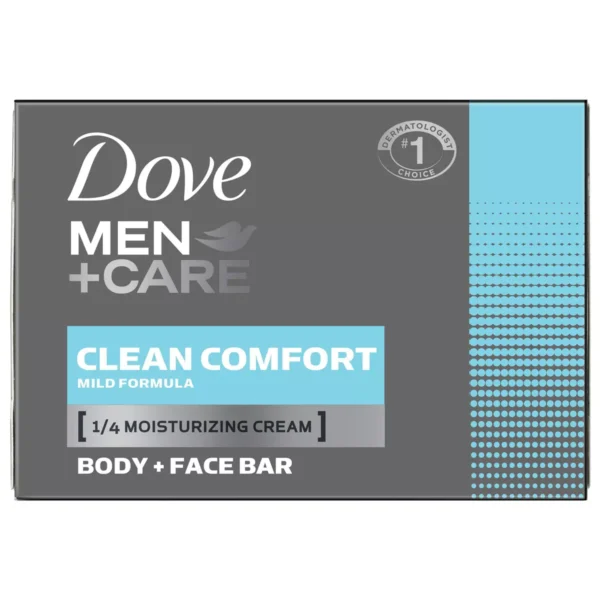 🧼 dove men+care clean comfort body & face bar soap – 8 pack (3.75 oz each)