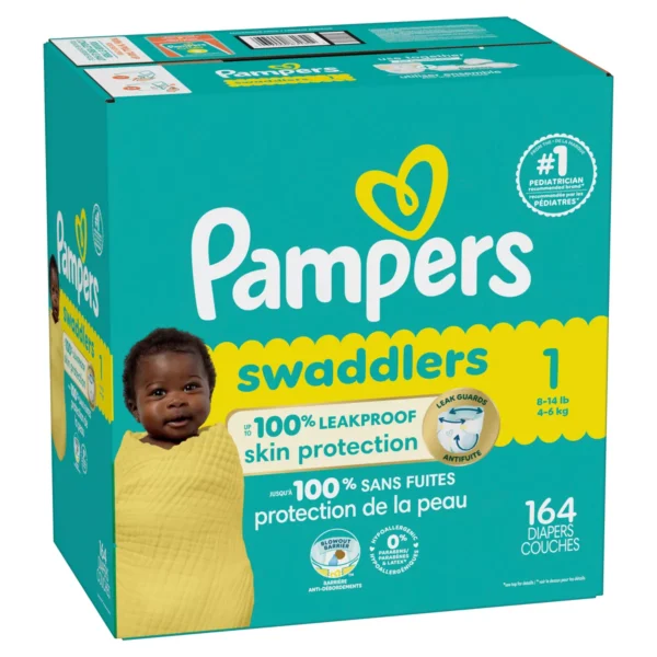 👶 pampers swaddlers sensitive disposable diapers – size 1 (164 count)
