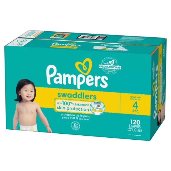 👶 pampers swaddlers sensitive disposable diapers – size 4 (120 count)