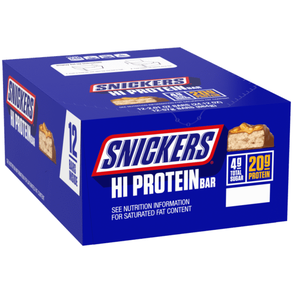 snickers hi protein original bars, 24.12 oz (12 count box)