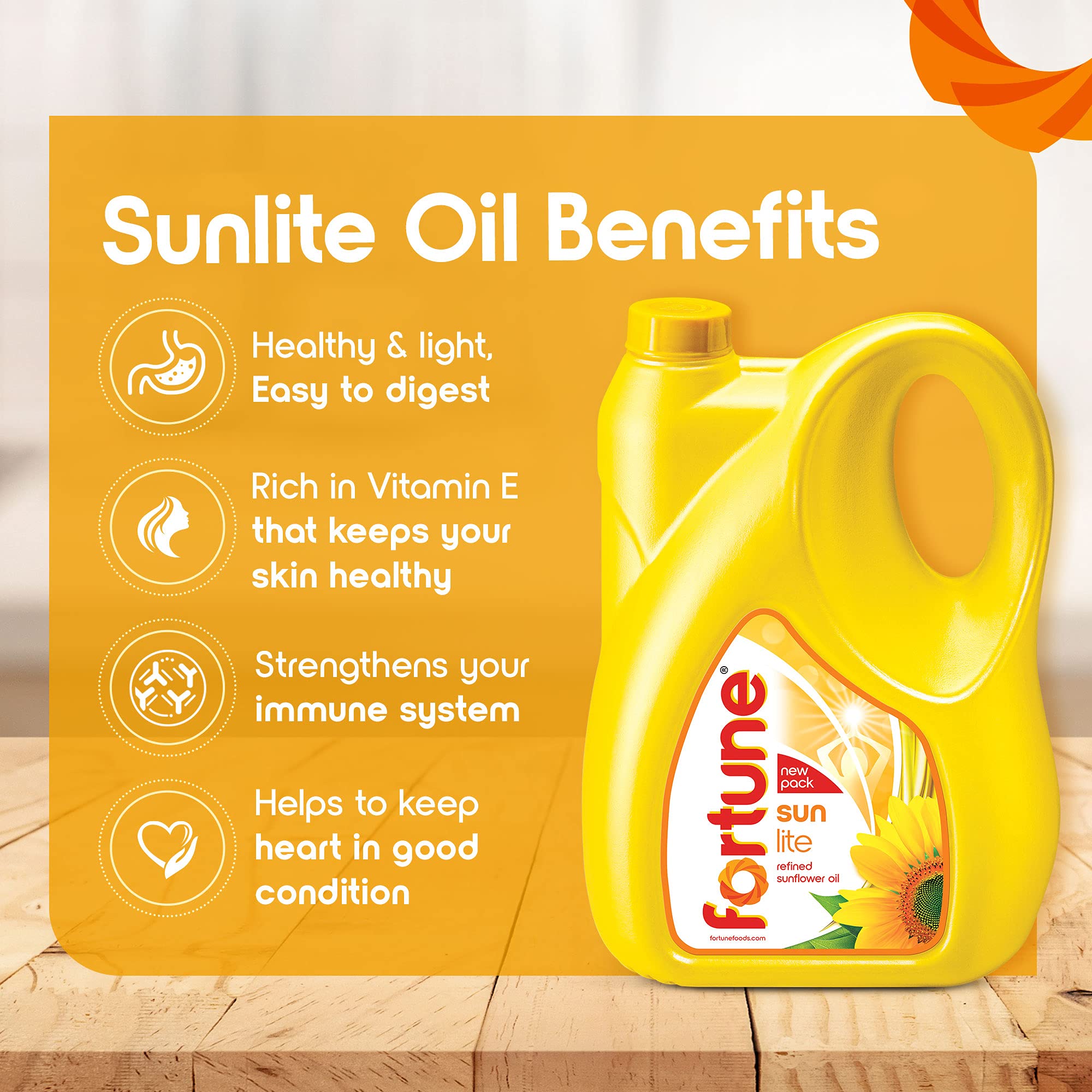 fortune sunlite refined sunflower oil, 4.35 kg jar fortune sunlite refined sunflower oil, 4.35 kg jar